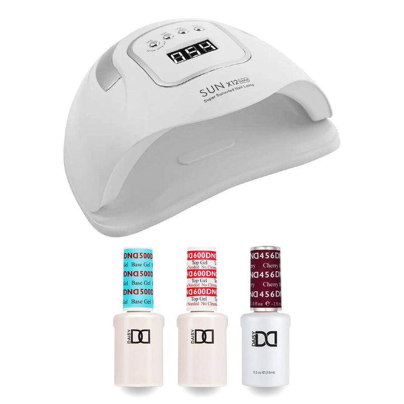 DND Gel Basic Kit - 456 Cherry Berry & Nail Lamp - DTK Nail Supply