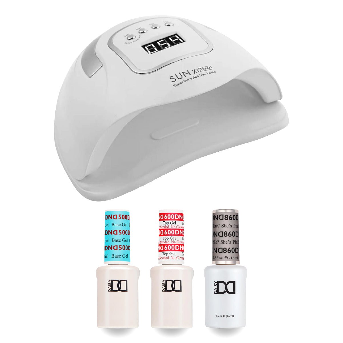 DND Gel Basic Kit - 860 She's White_ She's Pink_ & Nail Lamp - DTK Nail Supply