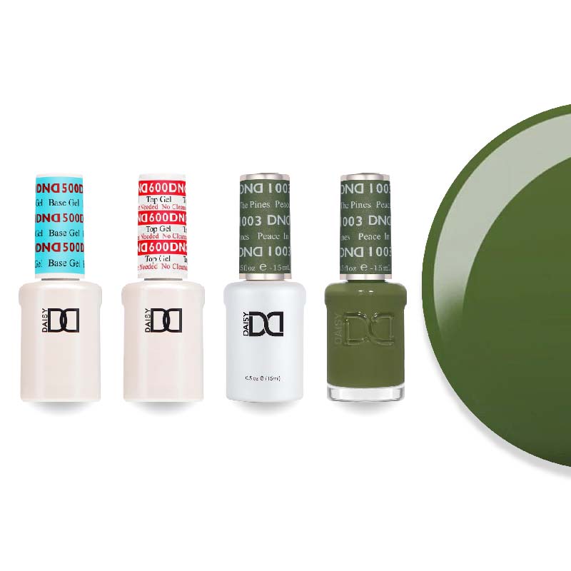 DND Gel & Lacquer Combo - Base Top Gel & 1003 Peace in the Pines - DTK Nail Supply