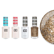 DND Gel & Lacquer Combo - Base Top Gel & 401 Gold, Golden Sahara Star - DTK Nail Supply
