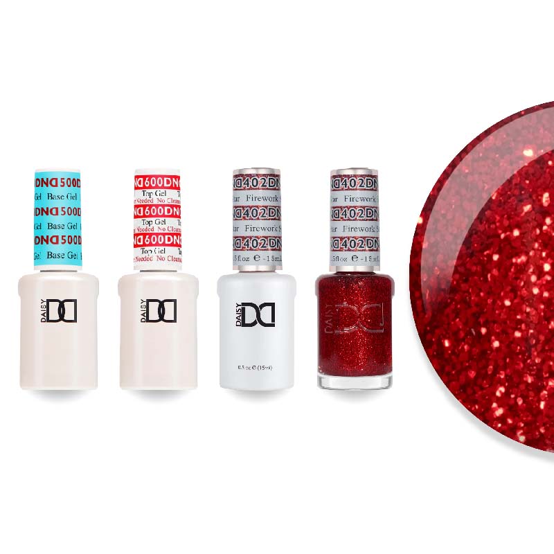 DND Gel & Lacquer Combo - Base Top Gel & 402 Firework Star - DTK Nail Supply