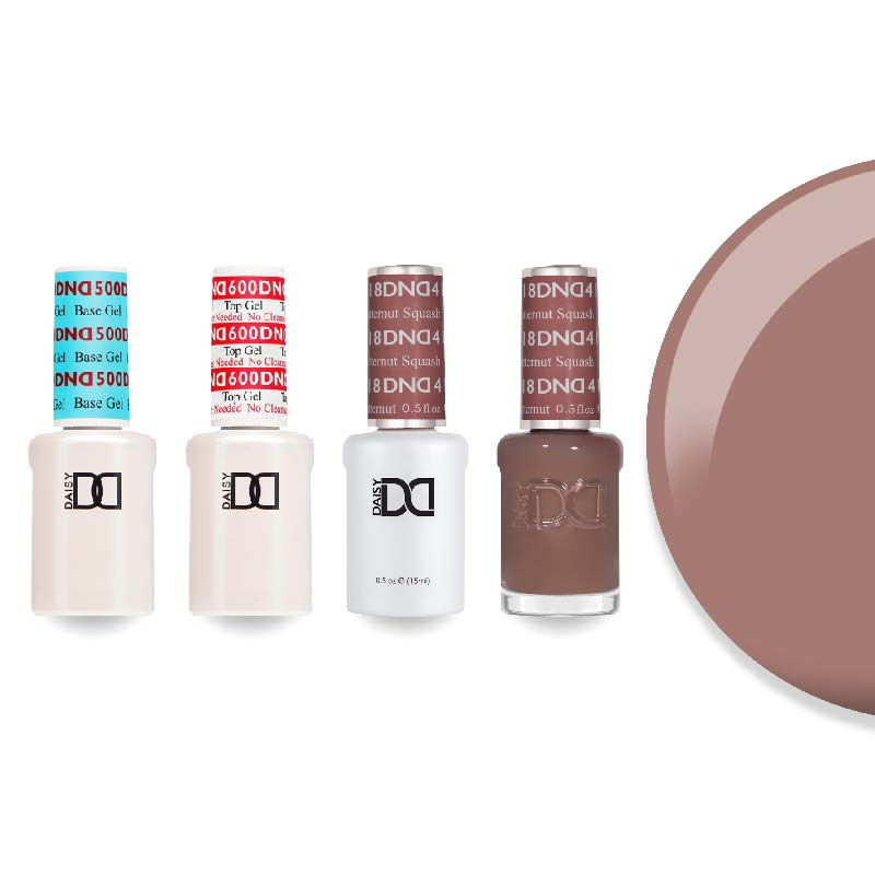 DND Gel & Lacquer Combo - Base Top Gel & 418 Butternut Squash - DTK Nail Supply