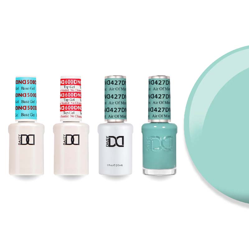 DND Gel & Lacquer Combo - Base Top Gel & 427 Air of Mint - DTK Nail Supply