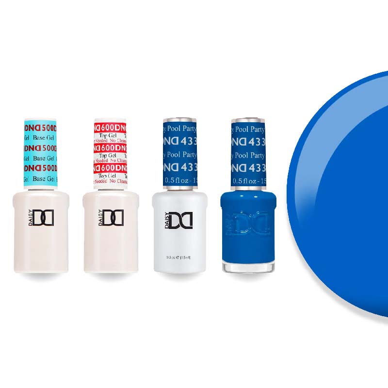 DND Gel & Lacquer Combo - Base Top Gel & 433 Pool Party - DTK Nail Supply