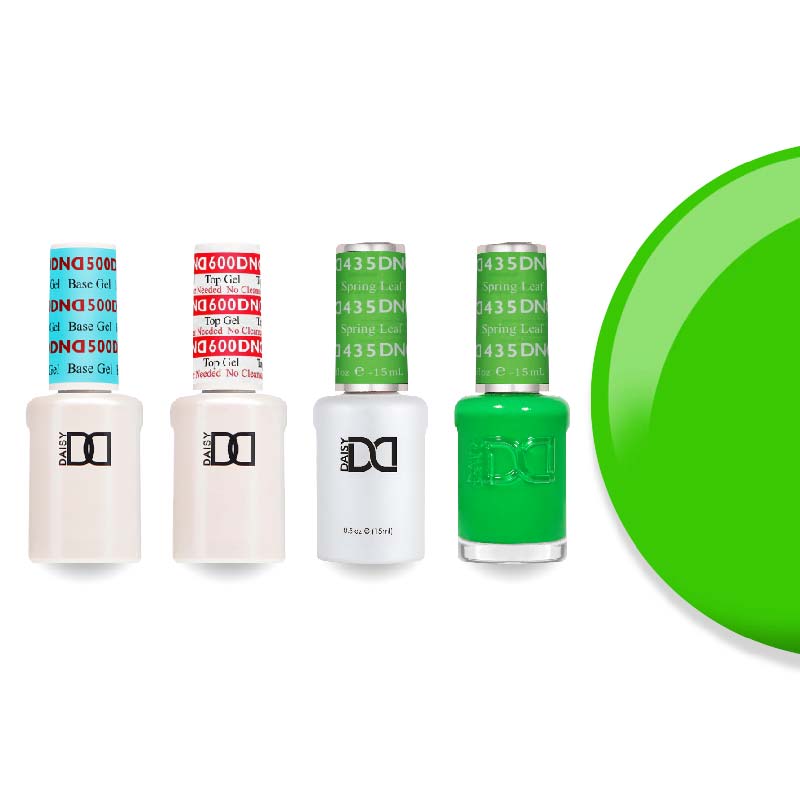 DND Gel & Lacquer Combo - Base Top Gel & 435 Spring Leaf - DTK Nail Supply