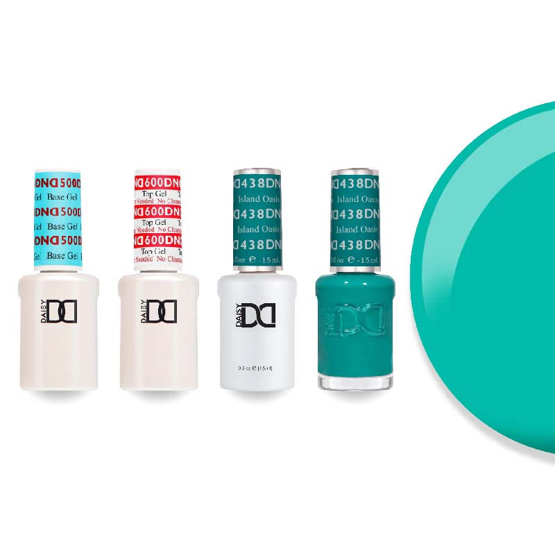 DND Gel & Lacquer Combo - Base Top Gel & 438 Island Oasis - DTK Nail Supply