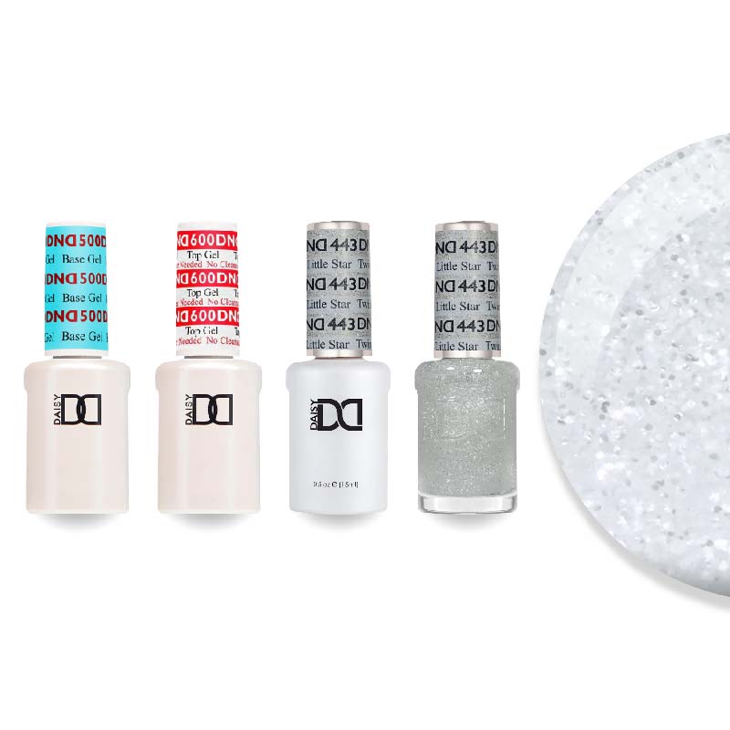 DND Gel & Lacquer Combo - Base Top Gel & 443 Twinkle Little Star - DTK Nail Supply