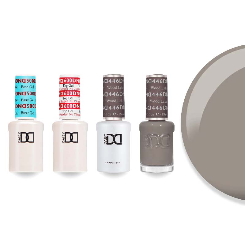 DND Gel & Lacquer Combo - Base Top Gel & 446 Woodlake - DTK Nail Supply