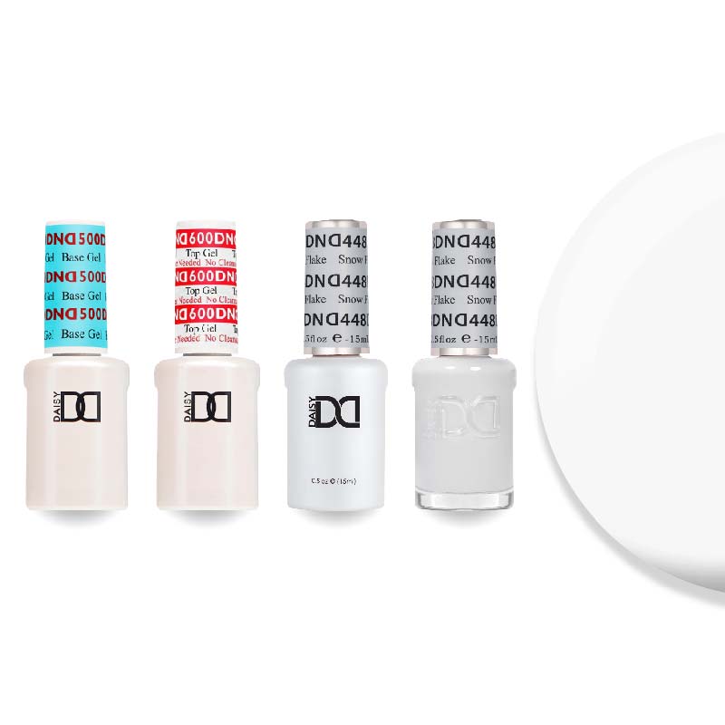 DND Gel & Lacquer Combo - Base Top Gel & 448 Snow Flake - DTK Nail Supply