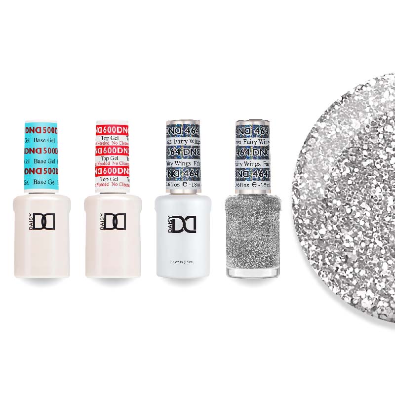 DND Gel & Lacquer Combo - Base Top Gel & 464 Fairy Wings - DTK Nail Supply