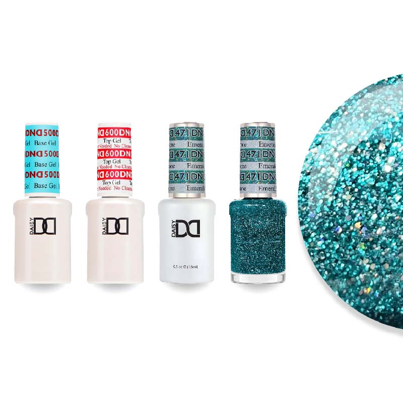 DND Gel & Lacquer Combo - Base Top Gel & 471 Emerald Stone - DTK Nail Supply