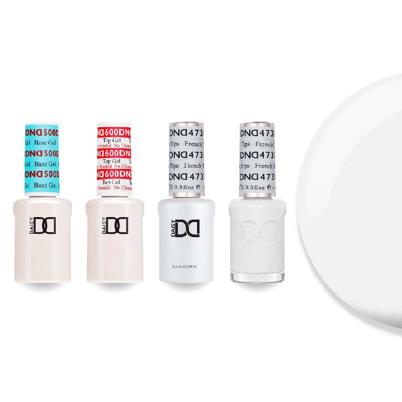 DND Gel & Lacquer Combo - Base Top Gel & 473 French Tip - DTK Nail Supply