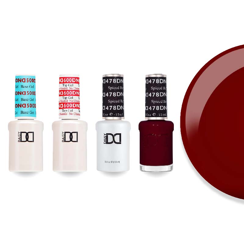 DND Gel & Lacquer Combo - Base Top Gel & 478 Spiced Berry - DTK Nail Supply