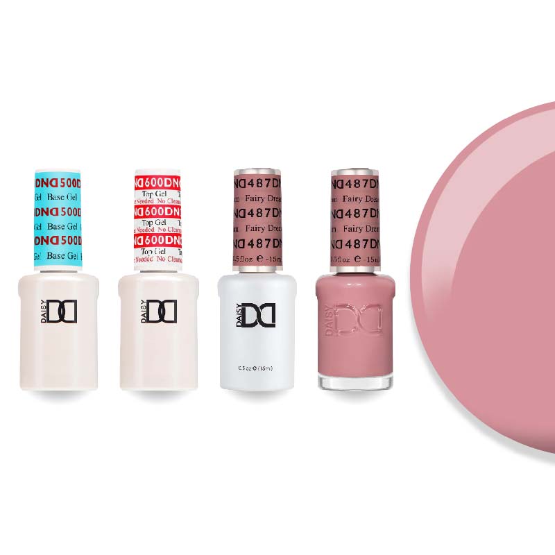 DND Gel & Lacquer Combo - Base Top Gel & 487 Fairy Dream - DTK Nail Supply