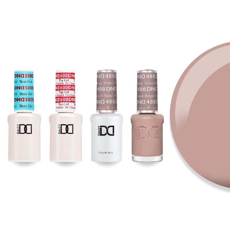 DND Gel & Lacquer Combo - Base Top Gel & 488 Season Beige - DTK Nail Supply