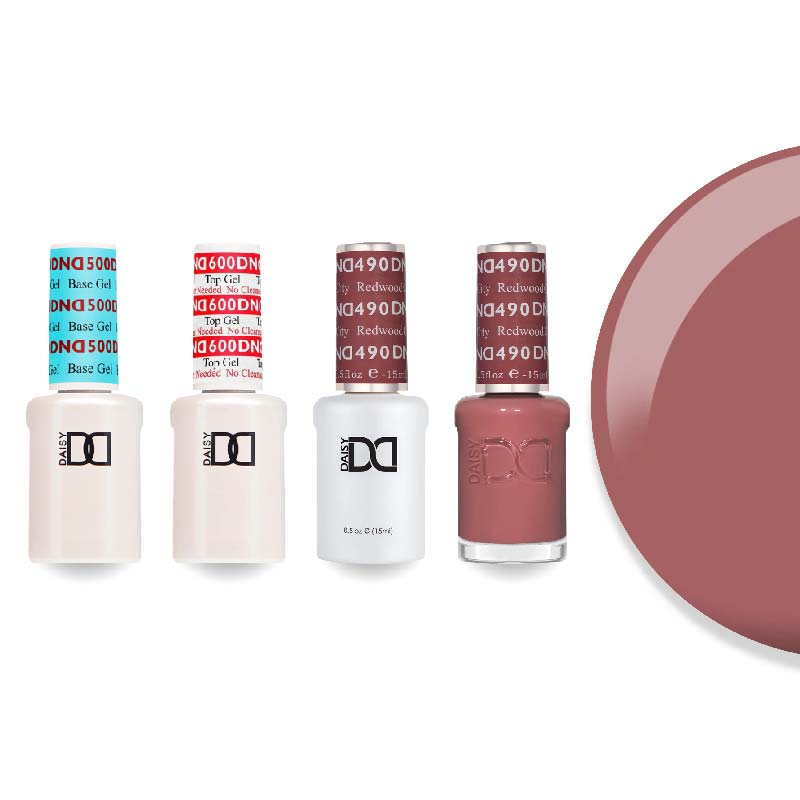 DND Gel & Lacquer Combo - Base Top Gel & 490 Redwood City - DTK Nail Supply