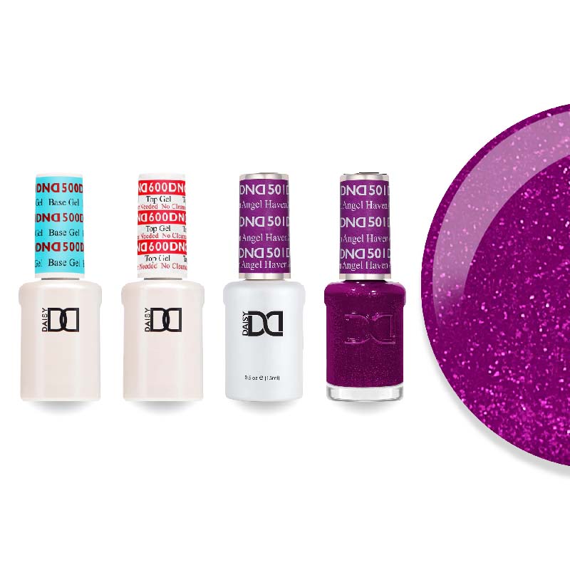 DND Gel & Lacquer Combo - Base Top Gel & 501 Haven Angel - DTK Nail Supply
