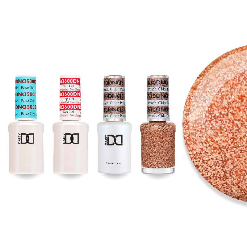 DND Gel & Lacquer Combo - Base Top Gel & 510 Peach Cider - DTK Nail Supply