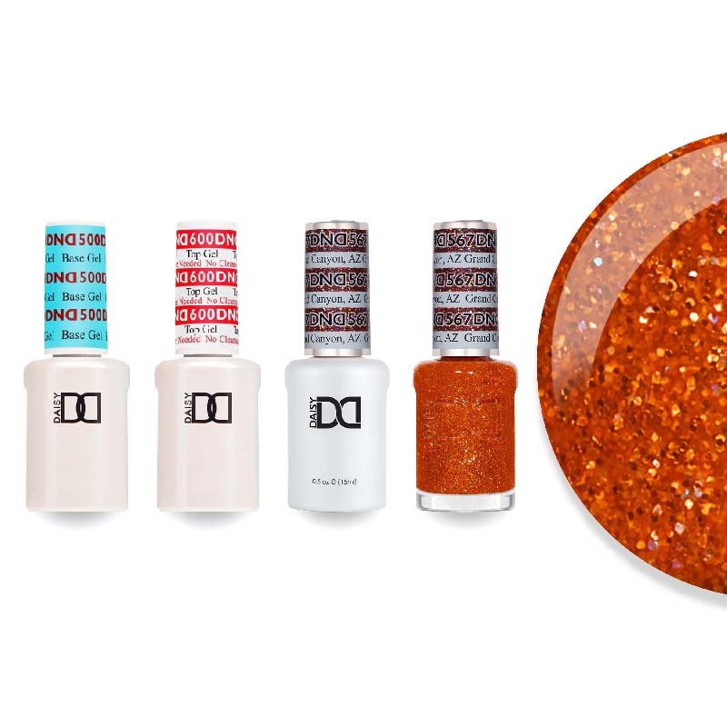 DND Gel & Lacquer Combo - Base Top Gel & 567 Grand Canyon - DTK Nail Supply