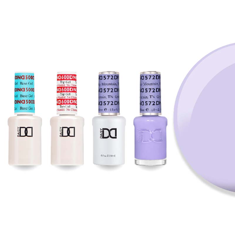 DND Gel & Lacquer Combo - Base Top Gel & 572 Great Smoky Mountain - DTK Nail Supply