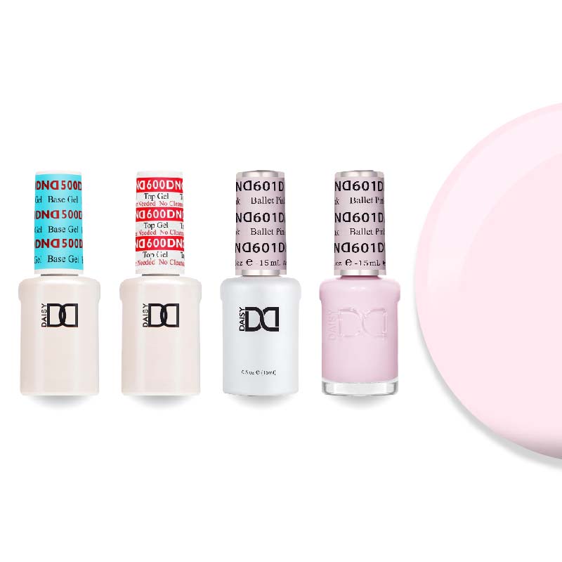 DND Gel & Lacquer Combo - Base Top Gel & 601 Ballet Pink - DTK Nail Supply