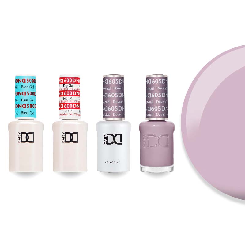DND Gel & Lacquer Combo - Base Top Gel & 605 Dovetail - DTK Nail Supply