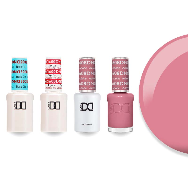 DND Gel & Lacquer Combo - Base Top Gel & 608 Adobe - DTK Nail Supply
