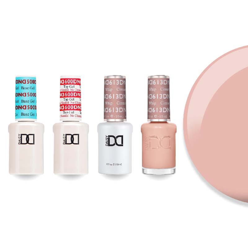 DND Gel & Lacquer Combo - Base Top Gel & 613 Cinnamon Whip - DTK Nail Supply