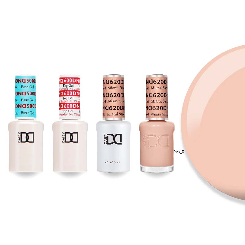 DND Gel & Lacquer Combo - Base Top Gel & 620 Miami Sand - DTK Nail Supply