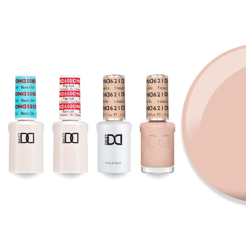 DND Gel & Lacquer Combo - Base Top Gel & 621 French Vanilla - DTK Nail Supply
