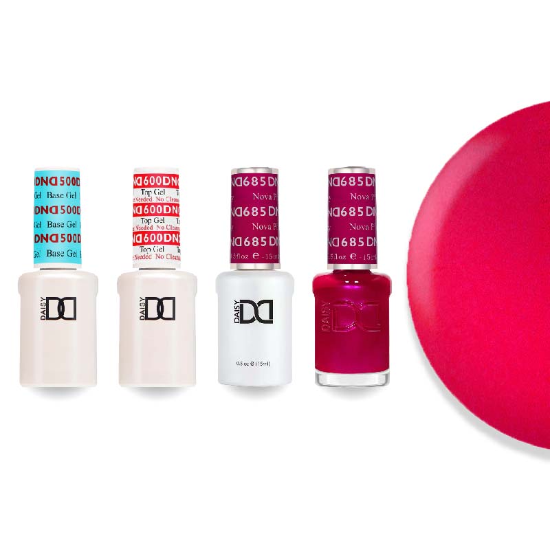 DND Gel & Lacquer Combo - Base Top Gel & 685 Nova Pinky - DTK Nail Supply