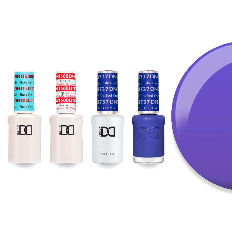 DND Gel & Lacquer Combo - Base Top Gel & 737 Crushed Grape - DTK Nail Supply