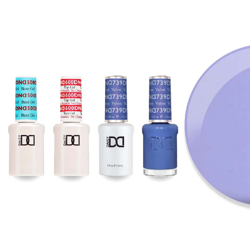 DND Gel & Lacquer Combo - Base Top Gel & 739 Velvet - DTK Nail Supply