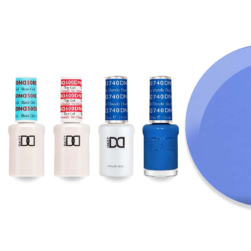DND Gel & Lacquer Combo - Base Top Gel & 740 Dazzle - DTK Nail Supply