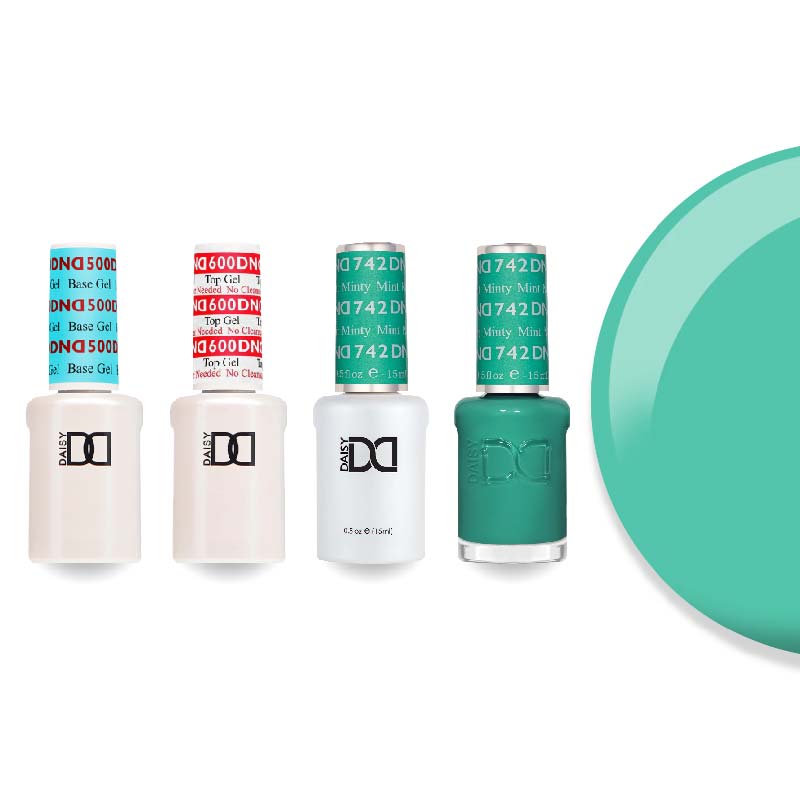 DND Gel & Lacquer Combo - Base Top Gel & 742 Minty Mint - DTK Nail Supply
