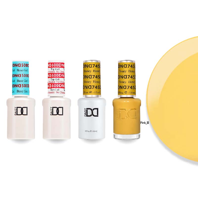 DND Gel & Lacquer Combo - Base Top Gel & 745 Honey - DTK Nail Supply