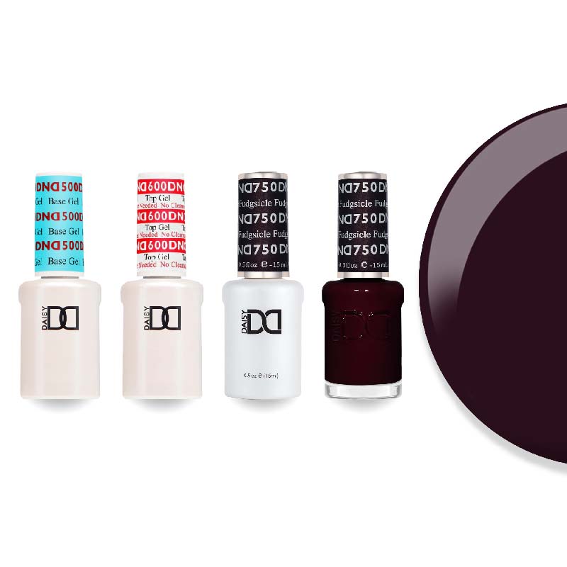 DND Gel & Lacquer Combo - Base Top Gel & 750 Fudgsicle - DTK Nail Supply