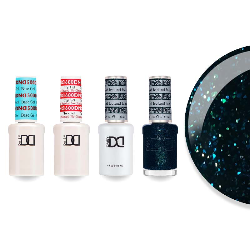 DND Gel & Lacquer Combo - Base Top Gel & 765 Iceland - DTK Nail Supply