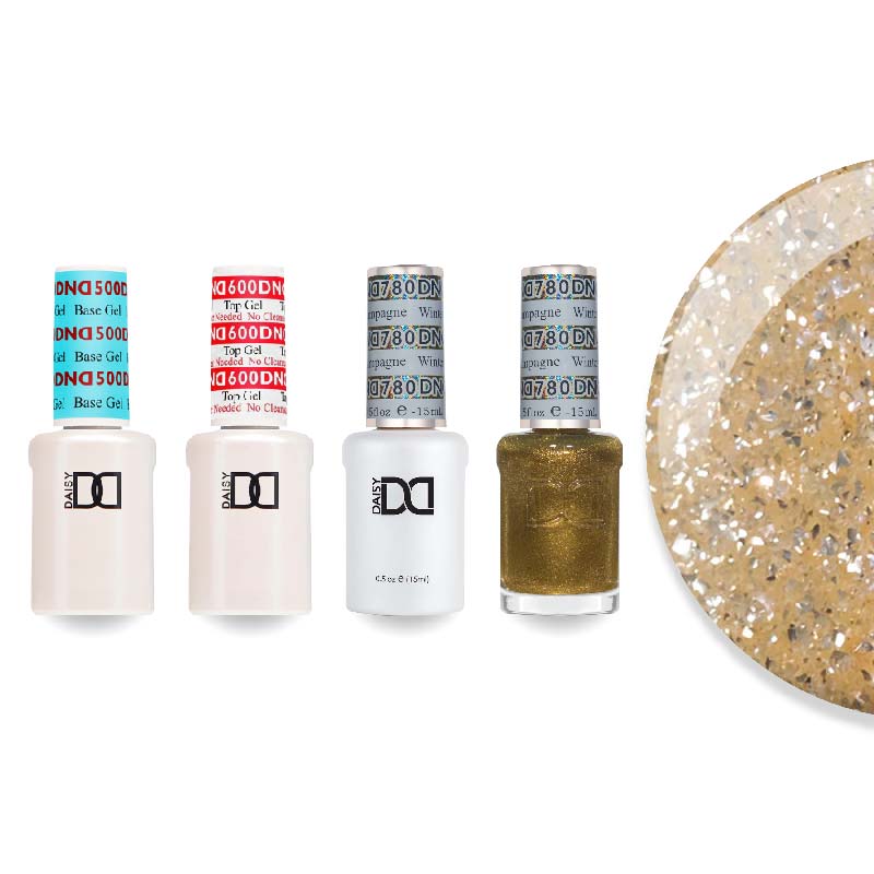 DND Gel & Lacquer Combo - Base Top Gel & 780 Champagne Winter - DTK Nail Supply