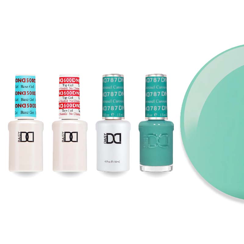 DND Gel & Lacquer Combo - Base Top Gel & 787 Carousel - DTK Nail Supply