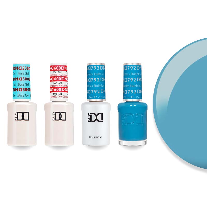 DND Gel & Lacquer Combo - Base Top Gel & 792 Bubbles - DTK Nail Supply