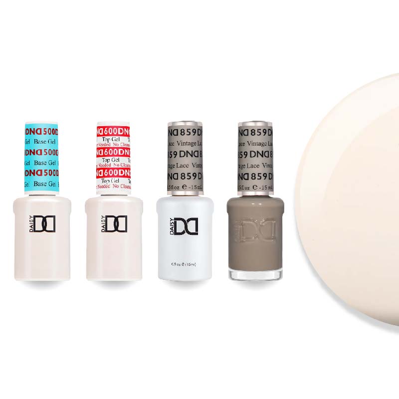 DND Gel & Lacquer Combo - Base Top Gel & 859 Vintage Lace - DTK Nail Supply