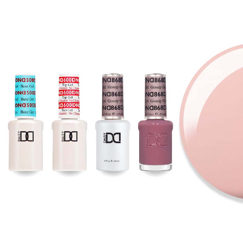 DND Gel & Lacquer Combo - Base Top Gel & 868 Gossip Girl - DTK Nail Supply