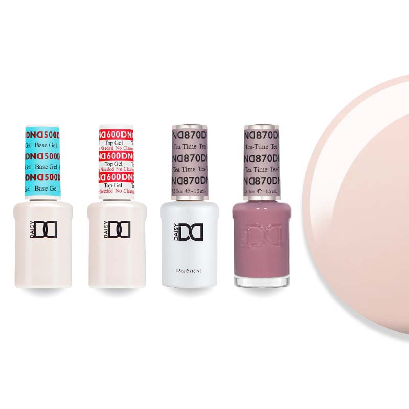 DND Gel & Lacquer Combo - Base Top Gel & 870 Tea - Time - DTK Nail Supply