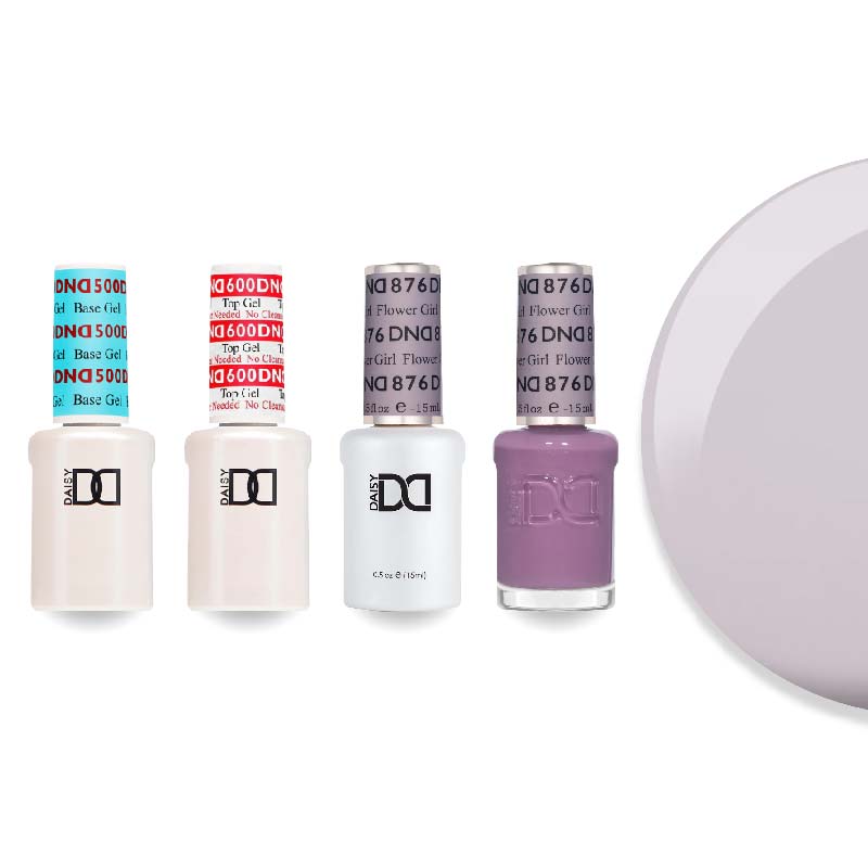 DND Gel & Lacquer Combo - Base Top Gel & 876 Flower Girl - DTK Nail Supply