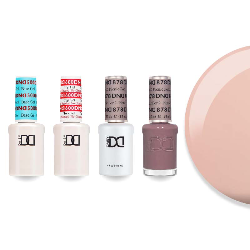 DND Gel & Lacquer Combo - Base Top Gel & 878 Picnic For 2 - DTK Nail Supply