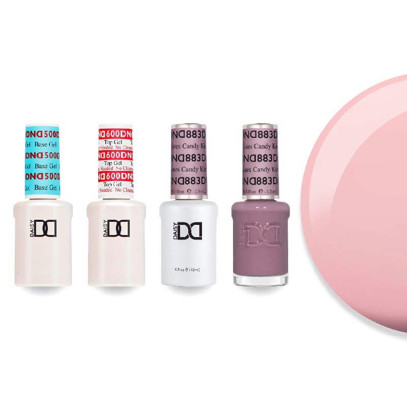 DND Gel & Lacquer Combo - Base Top Gel & 883 Candy Kisses - DTK Nail Supply