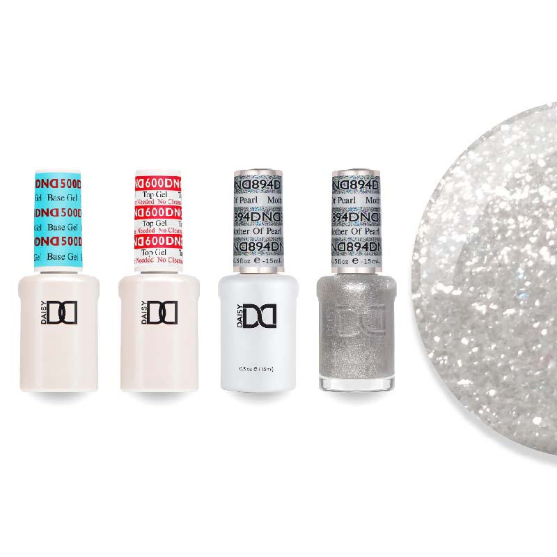 DND Gel & Lacquer Combo - Base Top Gel & 894 Mother of Pearl - DTK Nail Supply