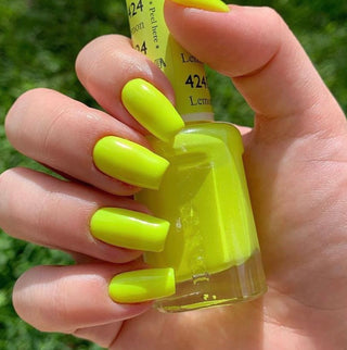  DND Gel Nail Polish Duo - 424 Yellow Colors - Lemon Juice by DND - Daisy Nail Designs sold by DTK Nail Supply