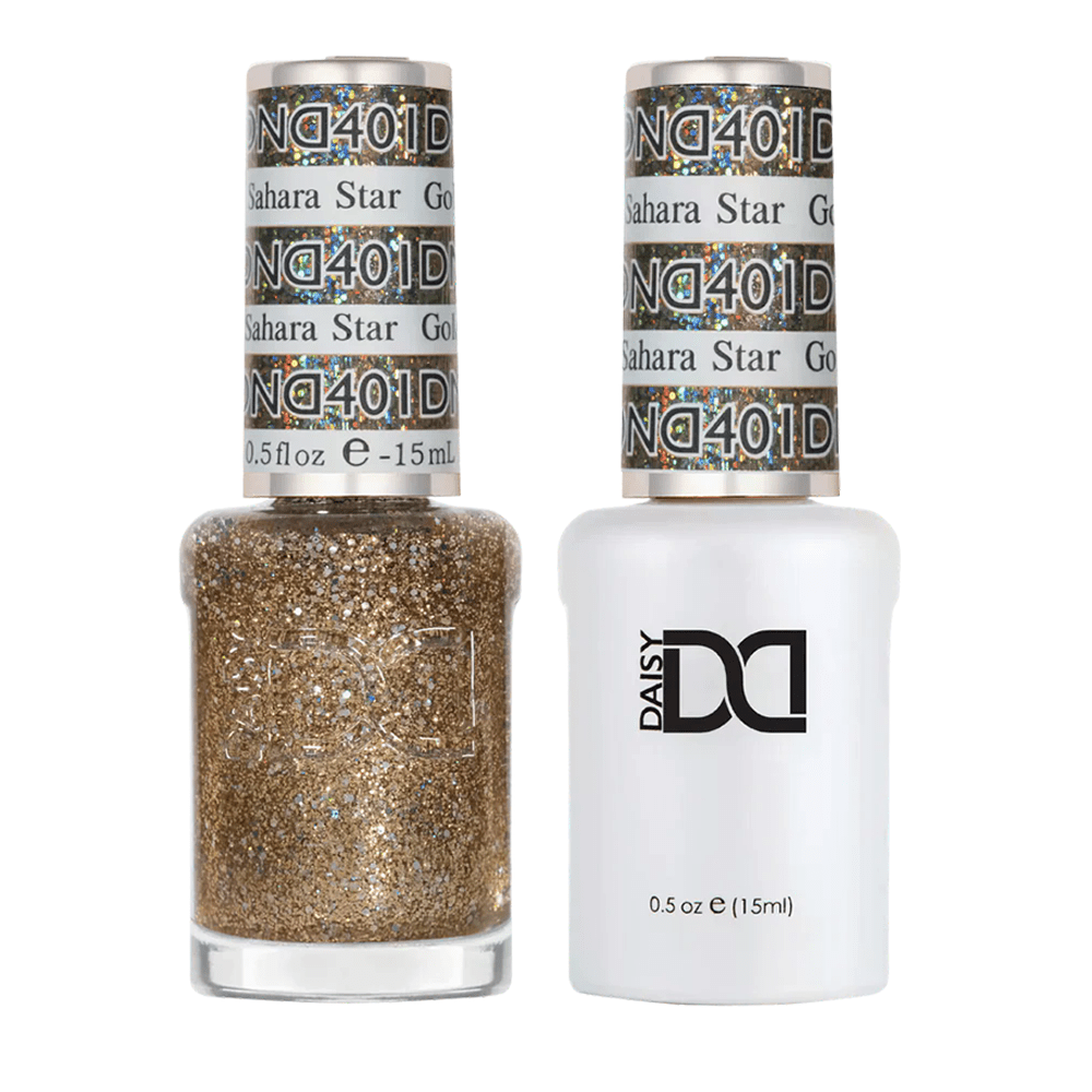 DND Gel Nail Polish Duo - 401 Gold Golden Sahara Star - DTK Nail Supply